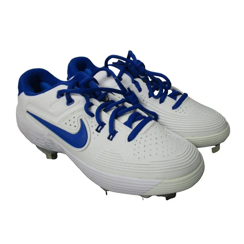 Nike Hyperdiamond 3 Elite Metal Softball Cleats Womens Sz 7 White Blue